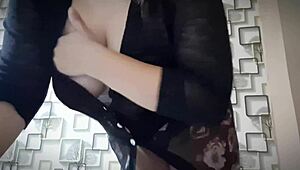 wanna see this hot asian babe play with her huge natural tits for her lover?