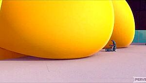 giantess TOY CHICA hunts for HUGE growth with furry toys