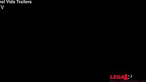 Katrin Tequila's tight asshole wrecked by monster black cocks in wild 5on1 garage assfucking orgy