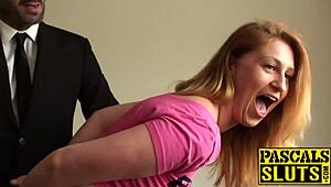 this dirty big tits slave girl begs for rough bdsm pain humiliation and toys