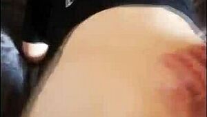 tinder girl shows bedroom round ass covered in cum