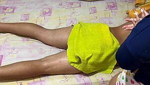 tired from work, asked for massage, she mounted my cock wild