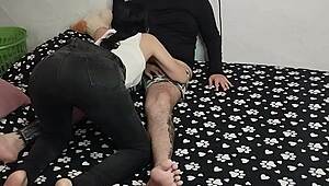 hot latina gulps down best friend's entire thick cock