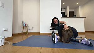 lesbian babes kiss finger and play with asses in hot amateur compilation