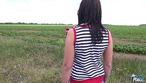 my first public cum blast on busty teen gipsy babe fucked outdoor