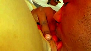 big black cock stretches my mouth then pounds tight ebony pussy rough