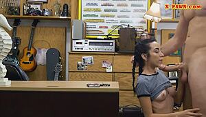 super slim shaved teen gets her tight pussy pov-drilled deep by pawnshop boss