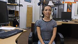 super slim shaved teen gets her tight pussy pov-drilled deep by pawnshop boss