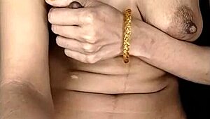 Real homemade first-time curvy milf leaks milk from big natural tits while moaning loud on camera.