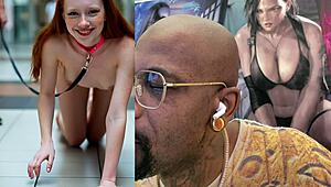 hey, watch this obedient ginger teen dance naked on leash, bald pussy creampie bath time!