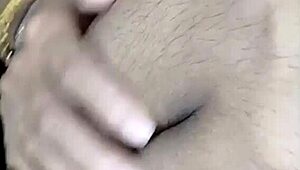 Real homemade first-time curvy milf leaks milk from big natural tits while moaning loud on camera.