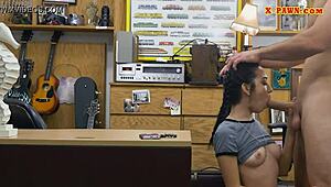super slim shaved teen gets her tight pussy pov-drilled deep by pawnshop boss