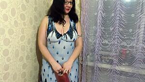 whoa check this milf peeing under the table in stockings homemade fetish compilation