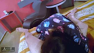 Oh Stepsis I Told You Not to Sneak into My Room Nights Hard Fuck Makes You Moan Cum on Tits!