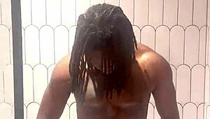 Oiling up my body in the steamy shower now!