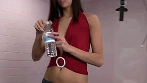 POV cute tiny brunette teen's shaved pussy hammered hard by throbbing cock