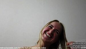 innocent skinny maria looks so nervous on the casting sofa during her dirty european interview