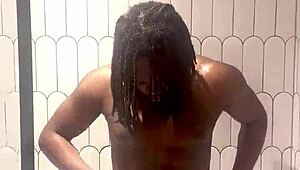 Oiling up my body in the steamy shower now!