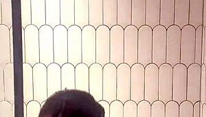 Oiling up my body in the steamy shower now!