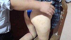 Whoa this peruvian teen gets bent over fucked hard after class! 😈🍑