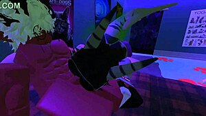 demon sneaks quickie sex with shark girl in roblox furry world