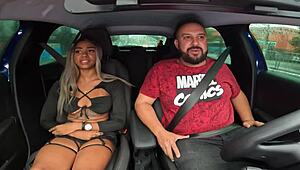 Brunette Latina Ana Sasuga Gets Nude on Sao Paulo Streets in Car.