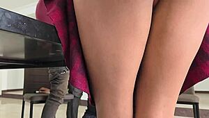 Sister's Boyfriend Creampies Her as Cuckold Watches Blind