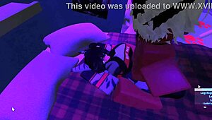 demon sneaks quickie sex with shark girl in roblox furry world