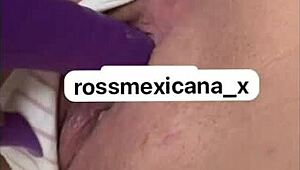 Beautiful mexican rossmexicana rams huge dildo deep solo