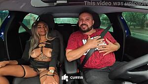 Brunette Latina Ana Sasuga Gets Nude on Sao Paulo Streets in Car.