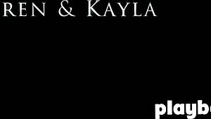 hot babe massages milf in lingerie then strips her clothes off.