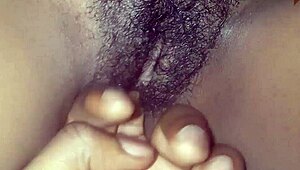 Fingering Deep Inside Dirty African Pussy With Juicy Wet Close-Up View