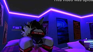 demon sneaks quickie sex with shark girl in roblox furry world