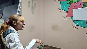 Whoa this peruvian teen gets bent over fucked hard after class! 😈🍑