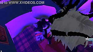 demon sneaks quickie sex with shark girl in roblox furry world