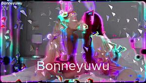 Bonneyuwu puts on sexy skirt show with dildo toys