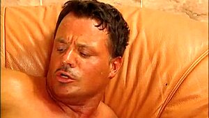 big cock slides deep in wet hairy redhead pussy