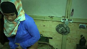 wanna see this hot arab milf's big tits bounce in uniform pussy action?