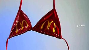 big ass babes in leather micro bikinis bathing and teasing their curves in the tub