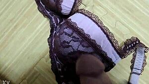 Cum Explodes On Step Sister's Pink Leopard Bra And Black Lingerie Set!