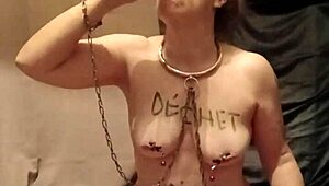 oh esclave f, autoseance uro con insultes y masturbacion salvaje