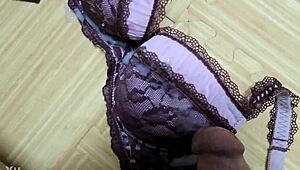 Cum Explodes On Step Sister's Pink Leopard Bra And Black Lingerie Set!