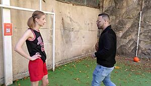 Fucking Cute Shaved Blonde Student Doggystyle On Street Cumshot