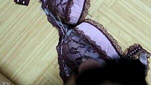 Cum Explodes On Step Sister's Pink Leopard Bra And Black Lingerie Set!