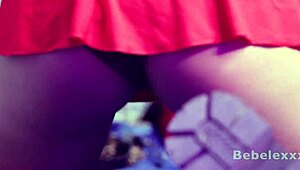 her latina curves make that red dress hug her perfect round ass tight