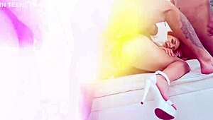 damn that cute latina slut craves monster cocks in her gaping pussy and ass