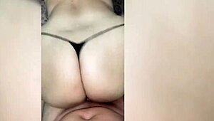 my best friend's chubby mom bends over offering that big ass doggy style homemade