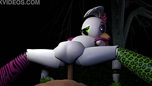 CHICA RIDES Wild in Forest Nude Masturbating