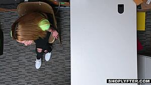 Thick Blonde Teen Shoplifter Alexa Raye Seduces Hungry Officer