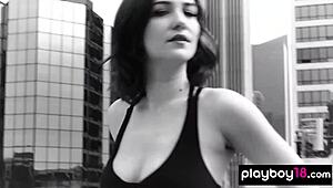 Redhead Skye Blue Rips Clothes Off Natural Tits Tease!